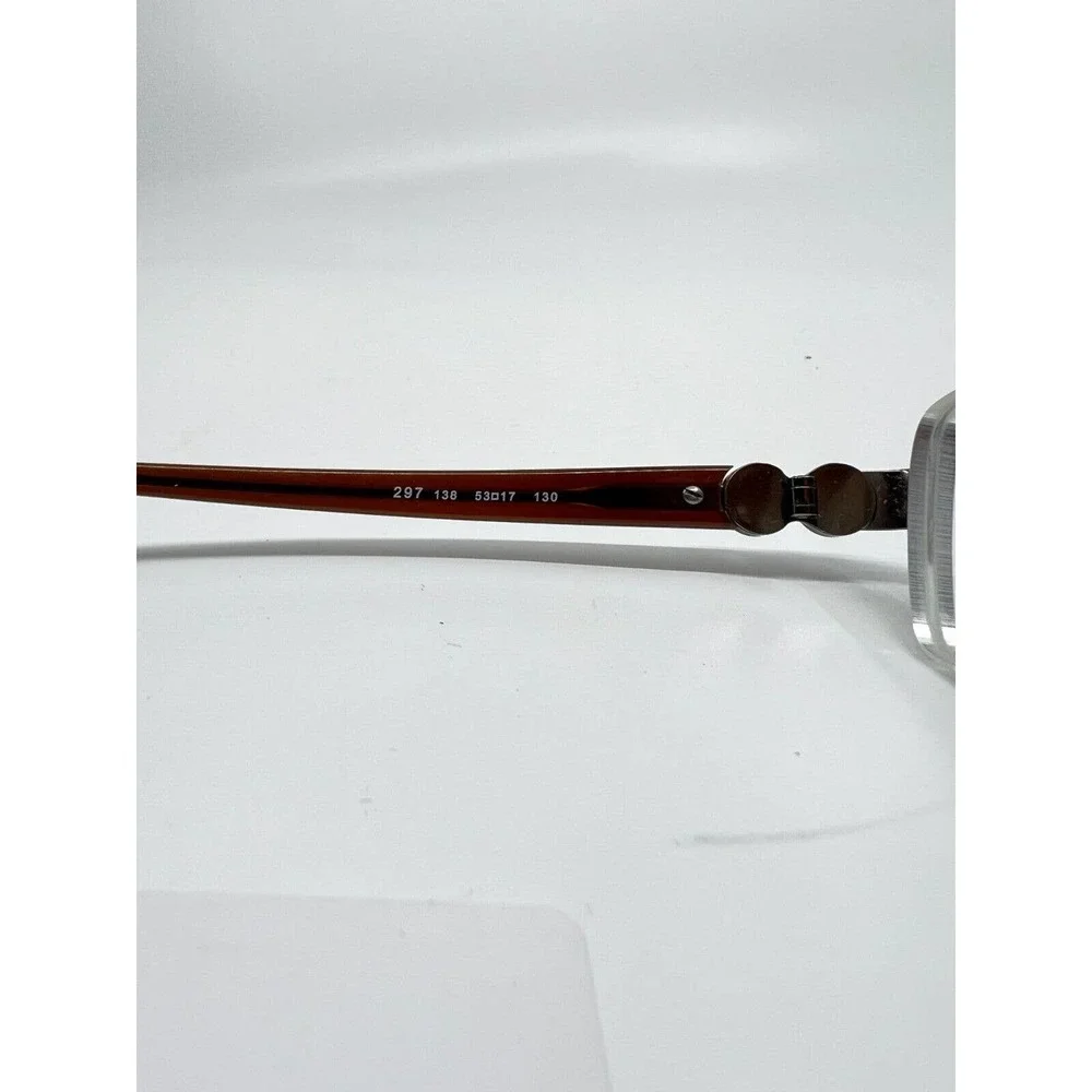 BVLGARI 297 138 Eyeglasses Frame Italy Half Rimless‎ 53-17-130 Brown H8608